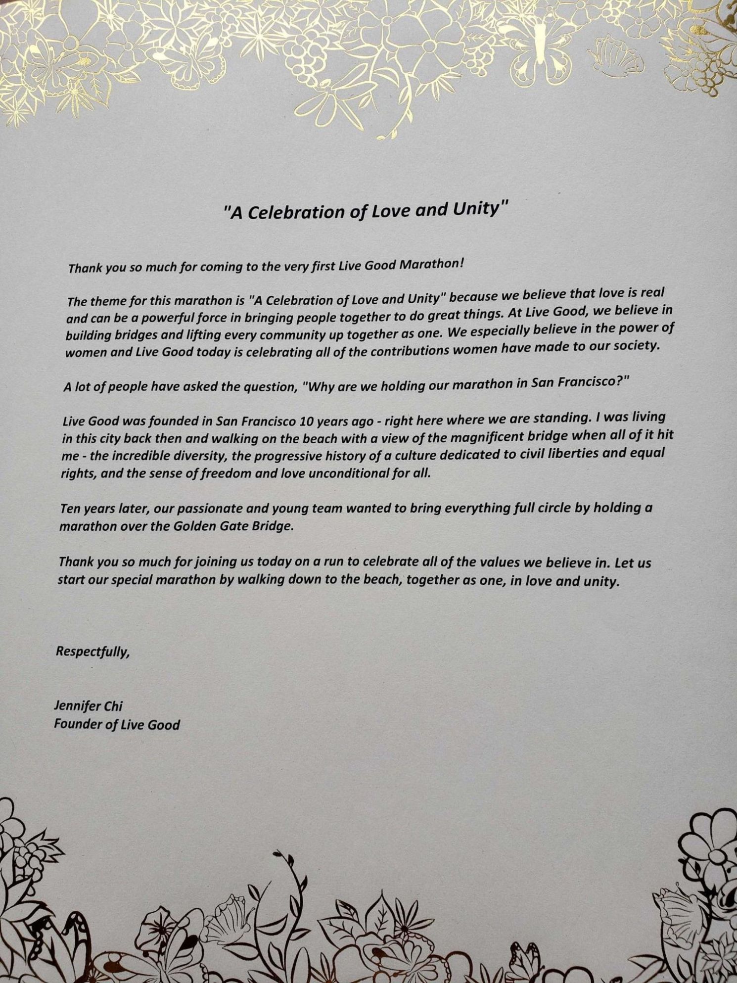 Jennifer Chi Celebration of Love and Unity Speech