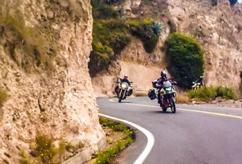 Riding Motorcycles On Switchbacks In Ecuador